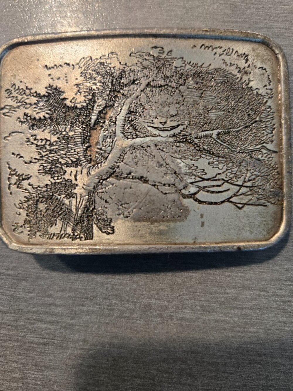 Alice in wonderland, Cheshire cat belt buckle
